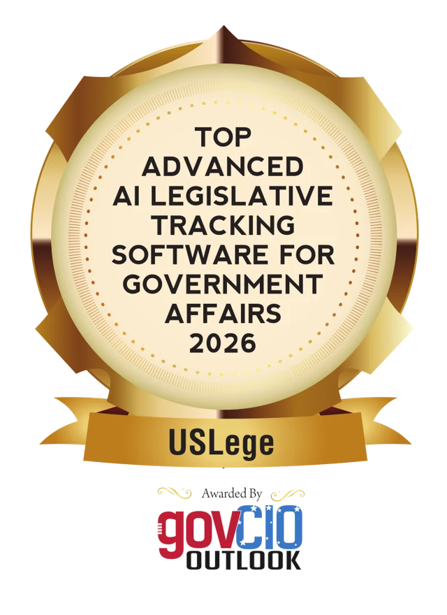 Gov CIO Outlook badge: Top Advanced AI Legislative Tracking Software for Government Affairs 2026, USLege