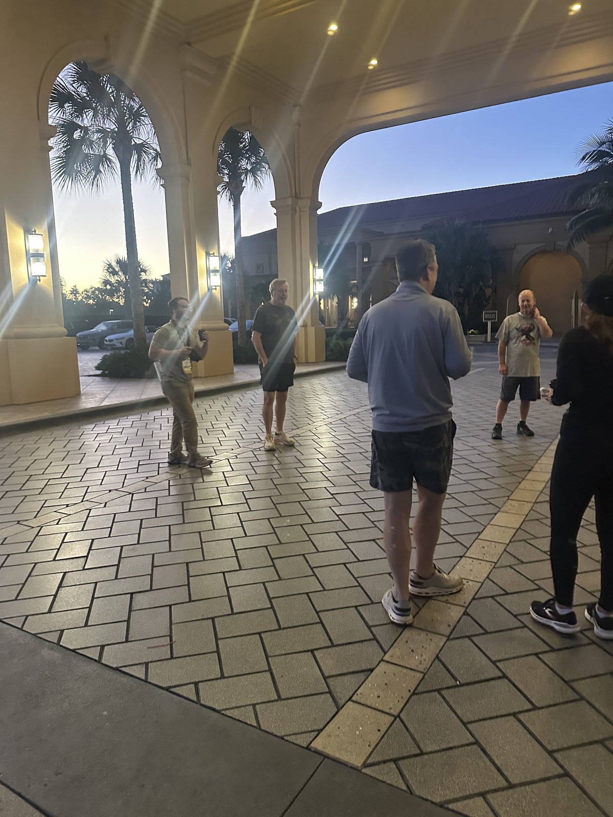 A small group of SGAC attendees gathered before an early-morning fun run