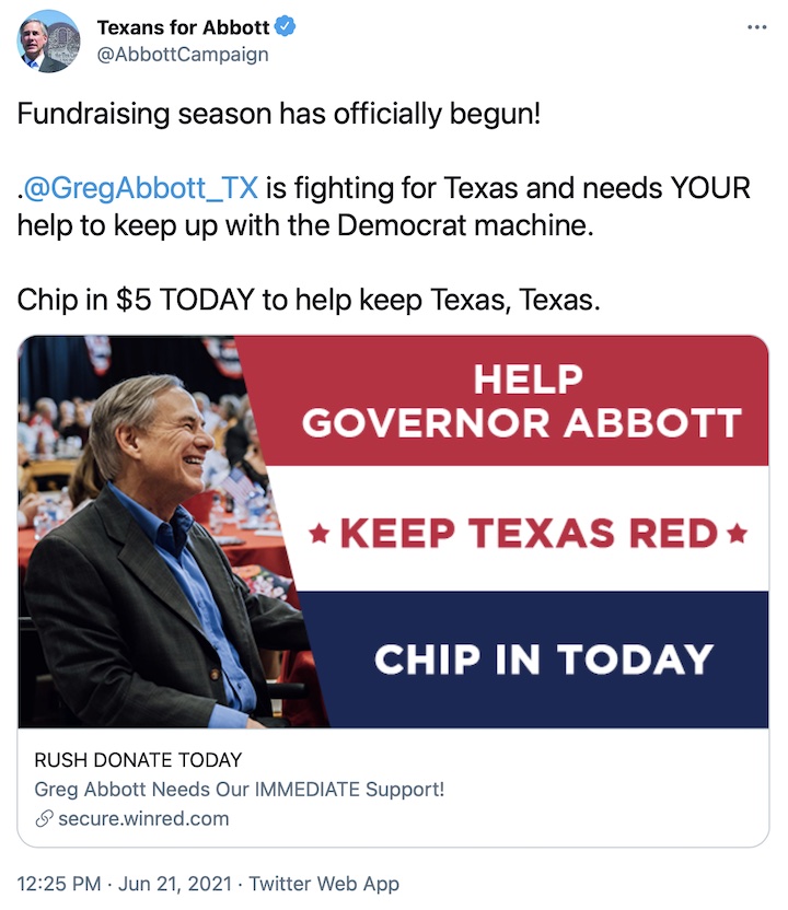 Abbott Fundraising Tweet