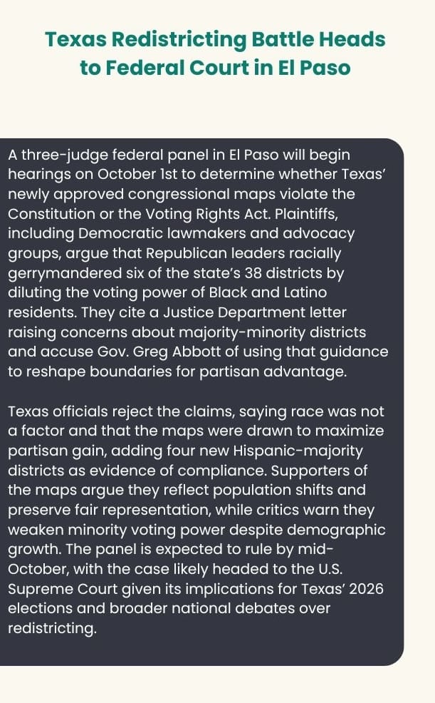 Texas redistricting battle heads to federal court in El Paso