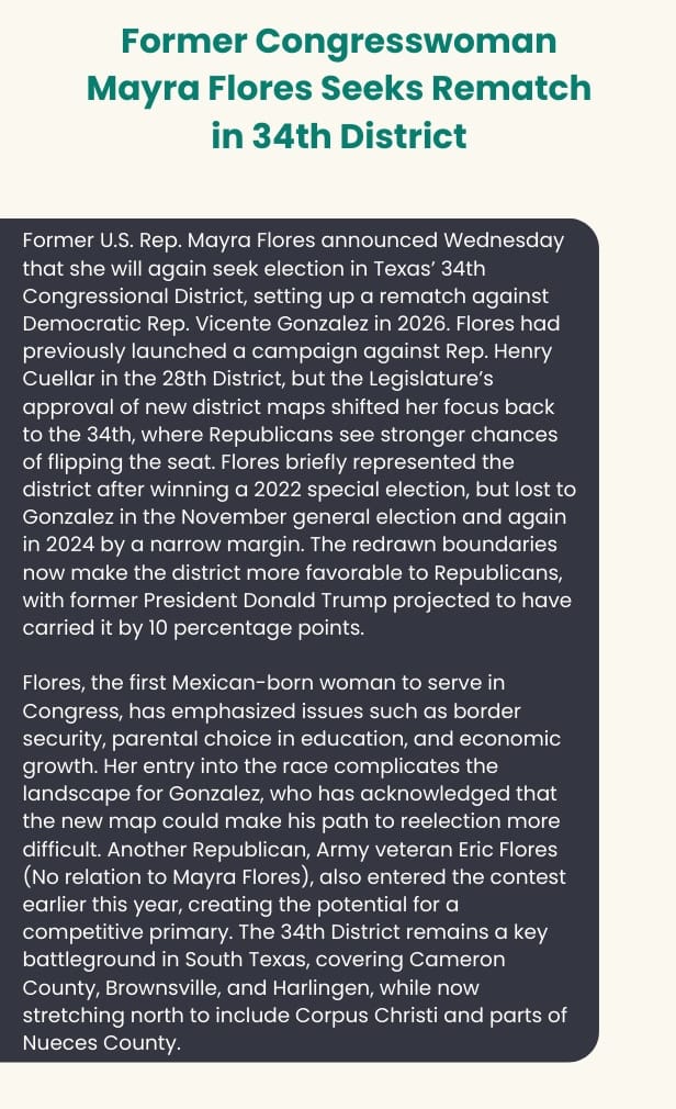 Former Congresswoman Mayra Flores seeks rematch in 34th District