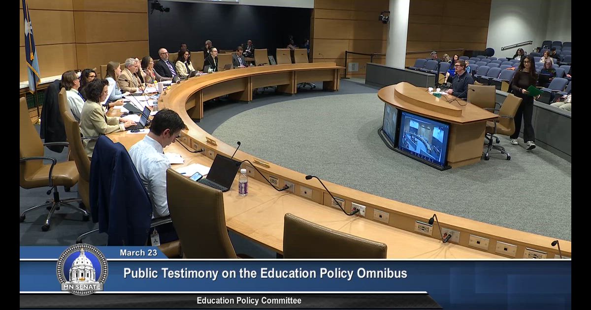 Hearing clip: MN: Charter school director: accountability must be paired with equitable funding
