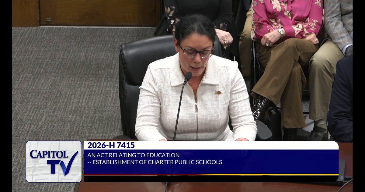 Hearing clip: RI: Cranston urges pause on charter expansion, funding-formula review (HB 7415)